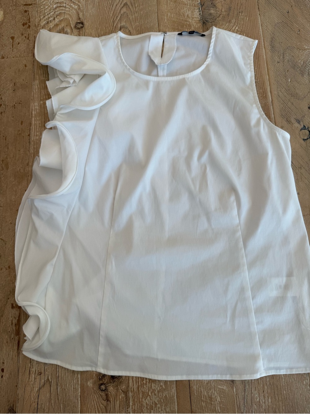 Samuel Dong White Ruffle Sleeve Women's XL